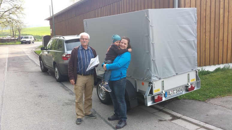 Familie Mussotter mit neuem VZ 26 B Tandem.
